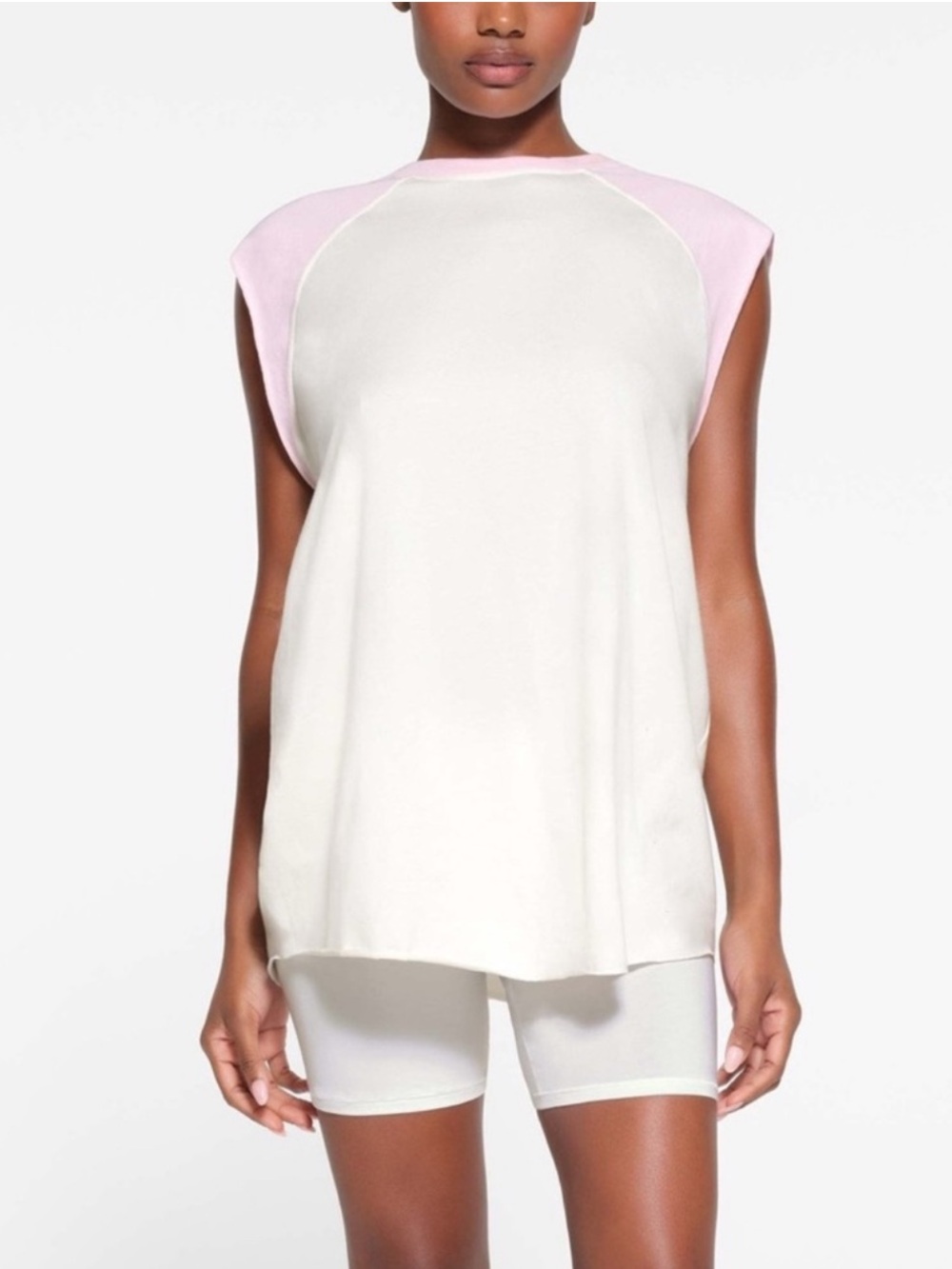 Skims Boyfriend Raglan Muscle Tank Cherry Blossom Medium